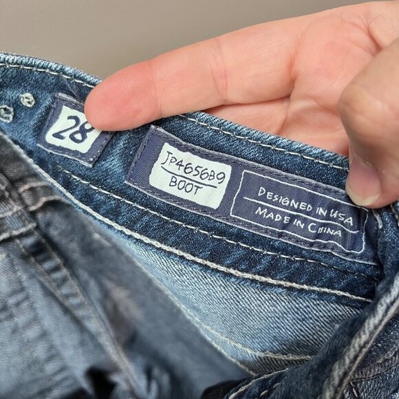 Miss Me Women's‎ Jeans Boot Cut Distressed Embellished- Size 28 - Picture 7 of 8